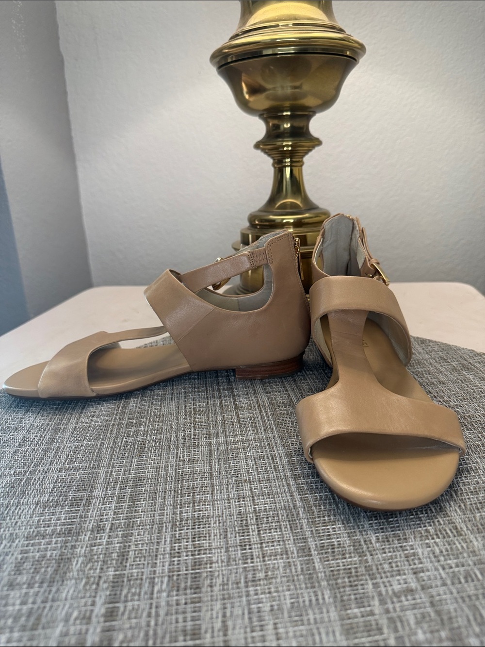 Women’s Tan Open-Toe Ankle Strap Sandals